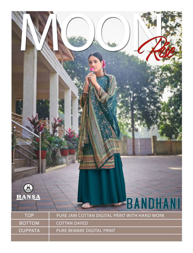 Moon Rise By Hansa Bandhani Printed Cotton Dress Material
